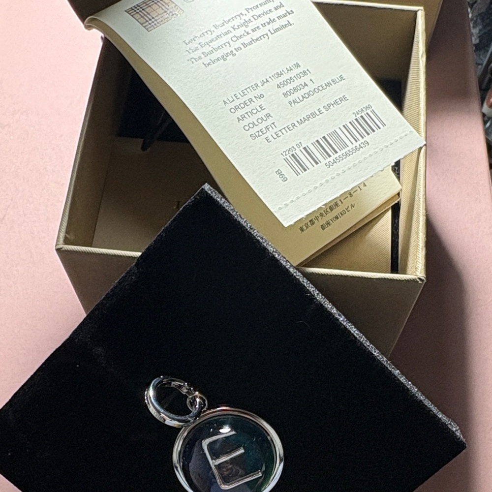 Burberry Silver Pendant with Letter “E” Pouch Tag Box - Picture 8 of 11